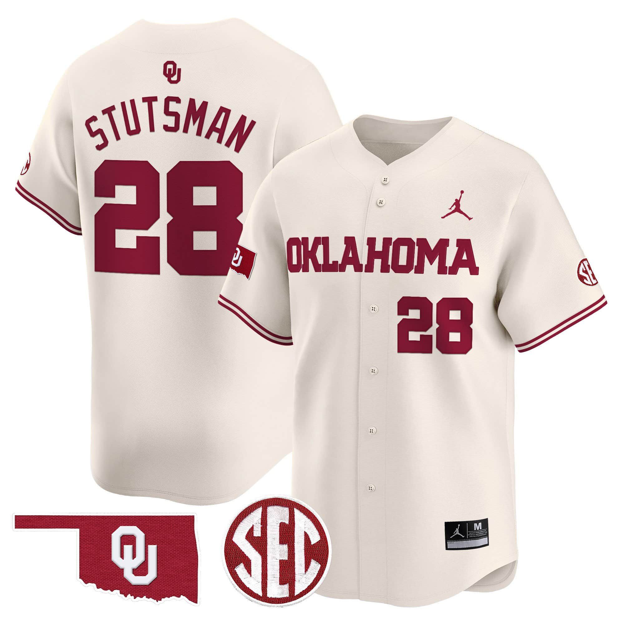 Men Oklahoma Sooners #28 Stutsman Cream 2024 Vapor Premier Limited NCAA Jersey